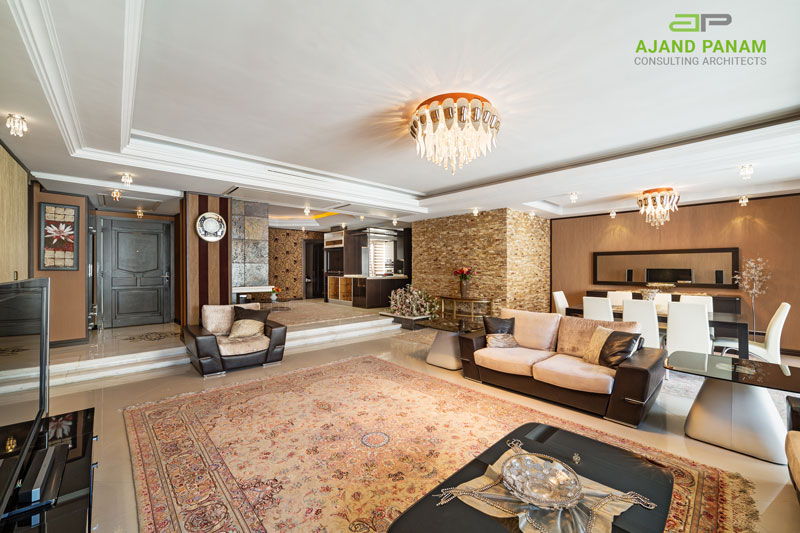 مراحل بازسازی اتاق پذیرایی